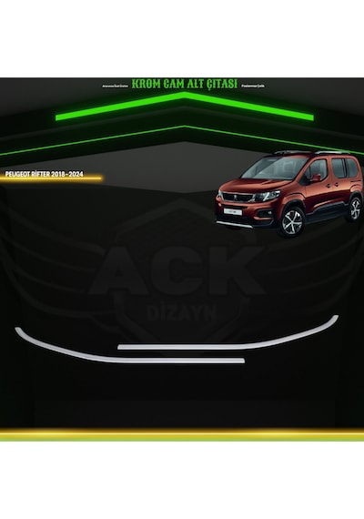 Peugeot Rifter 2018+ Araca Özel Krom Cam Alt Çıtası A+