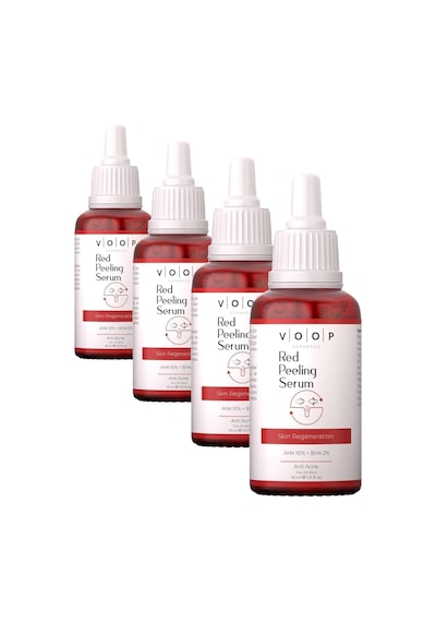 Voop Kırmızı Peeling, Cilt Yenileyici Serum 30 Ml 4 Paketi