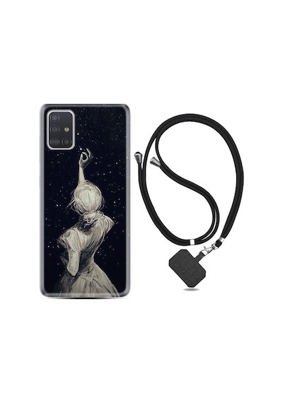 Samsung Uyumlu Galaxy A71 Kılıf Ipli Askılı Star Woman 1332