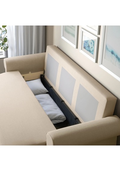 Ikea Bej Modern Kanepe - 3'lü Yataklı Kanepe