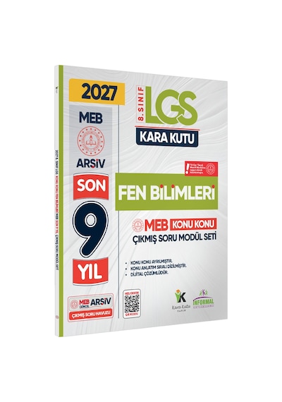 2026 LGS 8.Sınıf FEN BİLİMLERİ Karakutu MEB Çıkmış Soru Modülü Video/PDF Çözüm Konu Konu Son 9 Yıl -