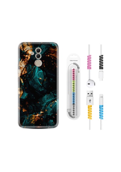 Huawei Mate 20 Lite Kılıf Kablo Koruyuculu Karmaşa 1625