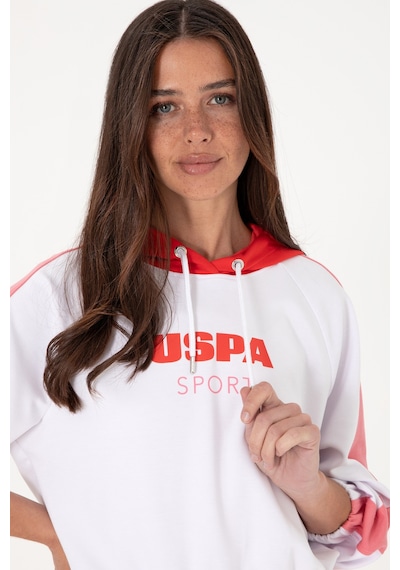 U.S. Polo Assn. Kadın Beyaz Kapüşonlu Sweatshırt 50300697-VR013