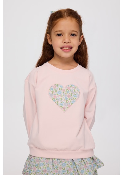 Made With Liberty Fabric Liberty Kumaş Kız Çocuk Sweatshirt Pembe