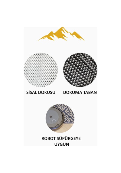 Modern Sisal Serisi Dijital Baskı Sisal Dokuma Halı Slh043 Renkli