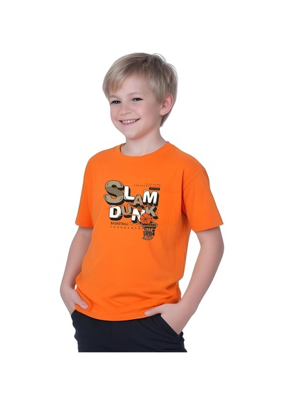 Fyk Kids Erkek Çocuk Yazlık Slam Dunk Baskılı Alt-üst Takım Turuncu