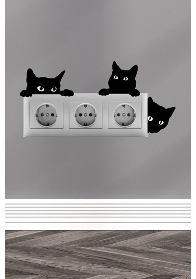 Sevimli Kediler Priz Sticker Seti