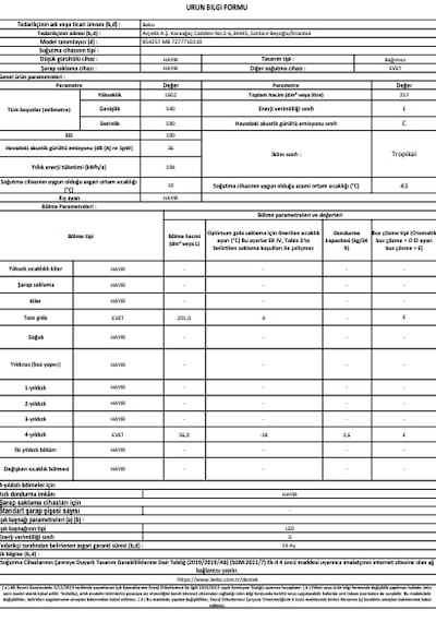 Beko 854257 MB 257 L Üstten Donduruculu Statik Buzdolabı
