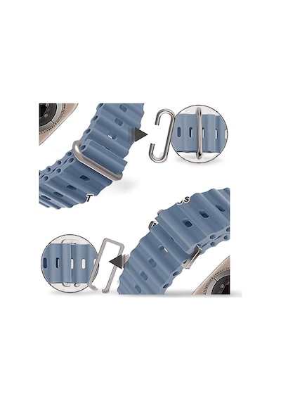 Apple Uyumlu Watch 42mm 44mm 45mm 49mm 1/2/3/4/5/6/se/7/8/ultra Akıllı Saat Ocean Kordon Ve Kayışı Açık Mavi
