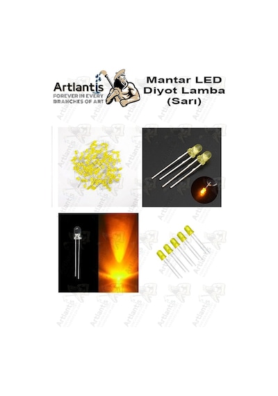Sarı Mantar Led Diyot Lamba 150 Li 1 Paket Sarı 4.8 Mm Mini Mantar Led Lamba Deney Bilim Proje Arduino Işığı