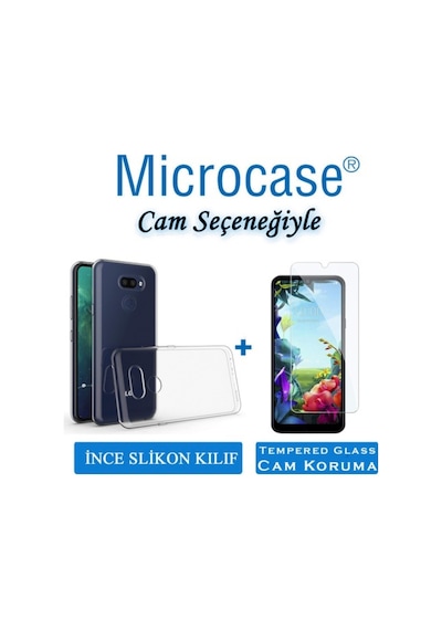 Microcase LG Uyumlu K40S Ince 0.2 Mm Soft Silikon Kilif + Cam(Seç) 434433543