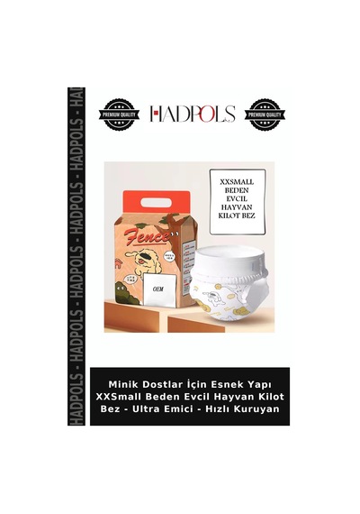 Minik Dostlar İçin Esnek Yapı Xxsmall Beden Evcil Hayvan Kilot Bez - Ultra Emici - Hızlı Kuruyan