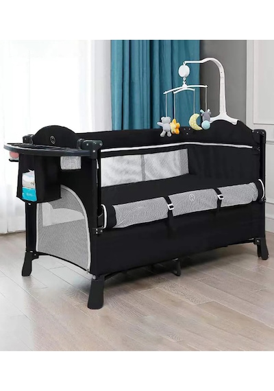 Teknum 4'ü 1 Arada Bebek Yanı Beşik Co-sleeper, Çok Fonksiyonlu Peacock Mavi Siyah Teknum 4'ü 1 Arada Bebek Yanı Beşik Co-sleeper, Çok Fonksiyonlu Peacock Mavi Siyah