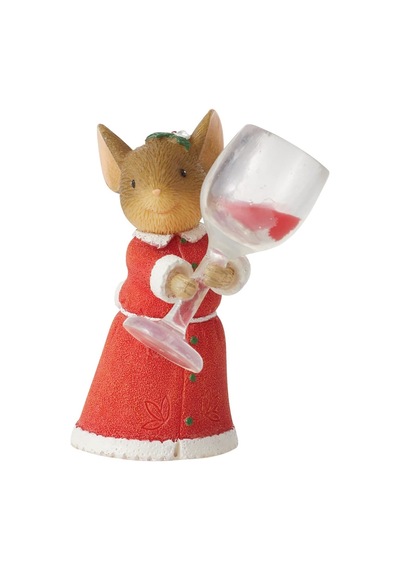 Enesco Kalpli Kuyruklar Noel Teslimatı Daha Fazla Şarap Lütfen Minyatür Heykelcik, 2,01 İnç, Çok Renkli