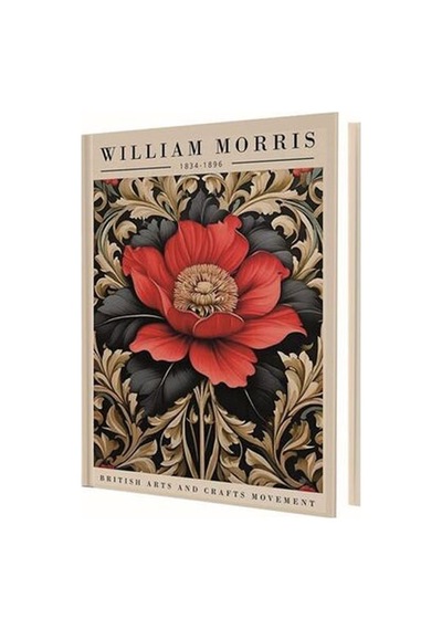 Deffter Red Flower William Morris 14x20 Çizgili Defter 64571-8 Çok Renkli