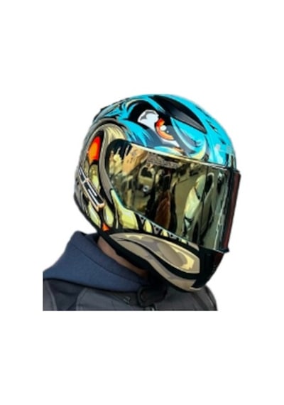 Ls2 Rapid 2 Gold Vizör Kask Neo Mavi Mor