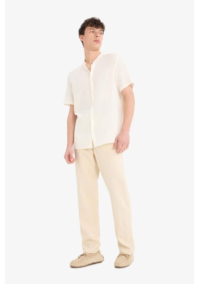 Defacto Relax Fit Rahat Kesim Dar Paça Keten Karışımlı Yazlık Pantolon C1140ax25smbg750 Bej
