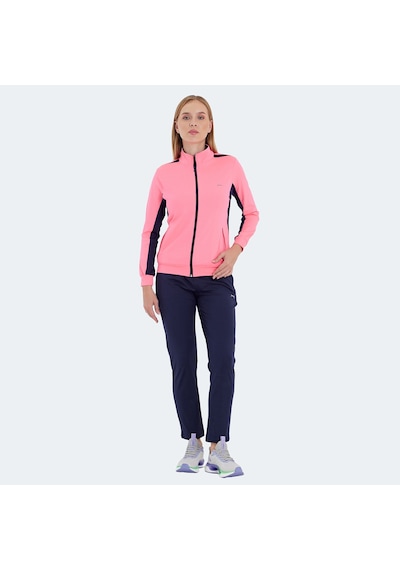 Slazenger RECTOR Kadın Fermuarlı Dik Yaka Cepli Fuşya Eşofman Takımı