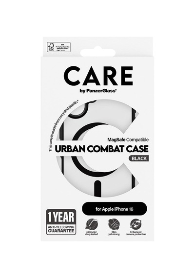 Care By Panzerglass Apple iPhone Uyumlu 16 Flagship Urban Combat & Magsafe - Çerçeve Kılıf Siyah