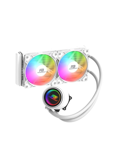 Powerboost 240mm Cırcle 240w Pb-lcs-cr240w Rainbow Fanlı Am5-1851p Sıvı Soğutmalı İşlemci Fanı Beyaz