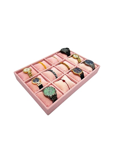 Saat Ve Bileklik Tablası 12 Li Pembe