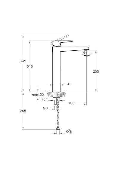 Artema Root Square Çanak Lavabo Bataryası Krom A42733