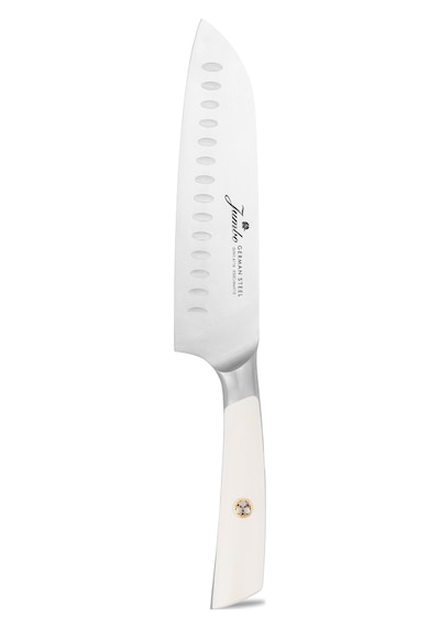 Jumbo Katana Standlı 6 Parça Beyaz Bıçak Seti Şeffaf