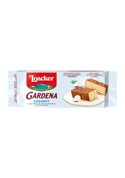 Loacker Gardena Coconut - Sütlü Çikolata İle Kaplanmış Hindistan Cevizi Kreması Dolgulu Çıtır Gofret 38 G 3 Adet