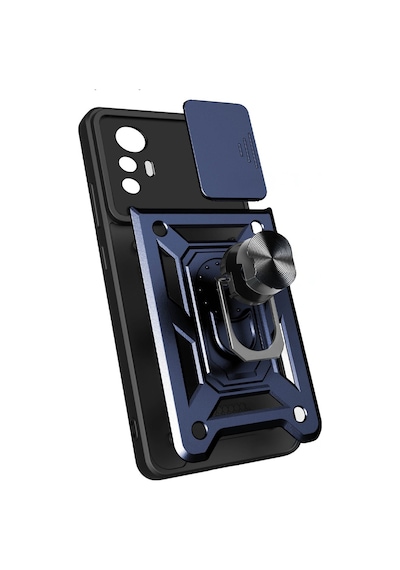 Mi 12 Lite Kılıf Magnetik Standlı Kamera Korumalı Mkst Sürgülü Vega Kapak - Mavi Mavi
