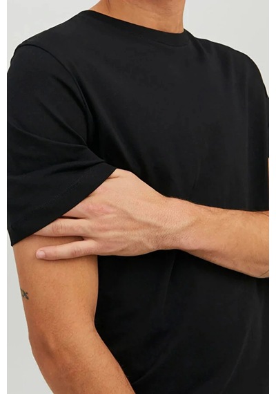 Jack & Jones Jack&jones 12156101 0 Yaka Erkek Basic Tshirt - Siyah SIYAH
