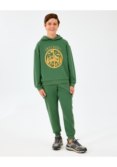 Skechers B Lw Fleece Sweatshirt Büyük Erkek Çocuk Haki Sweatshirt Sk2520089-1629 Haki