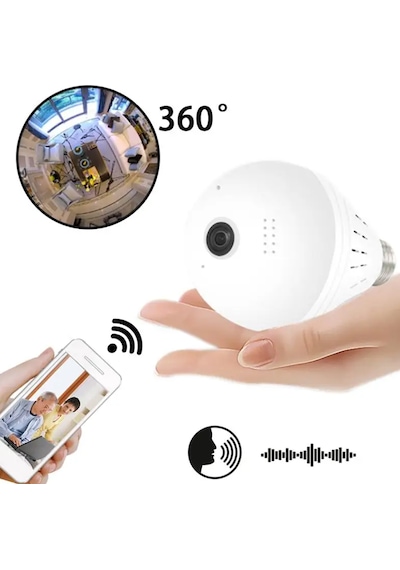 Panoramik 360 Ampul Kamera E27 Duy Girişli Led Wifi Kamera