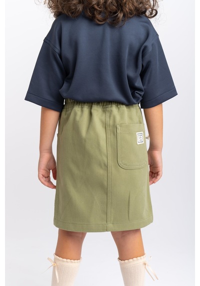 Oliventhekid Gabardin Kız Çocuk Etek Yeşil Yeşil