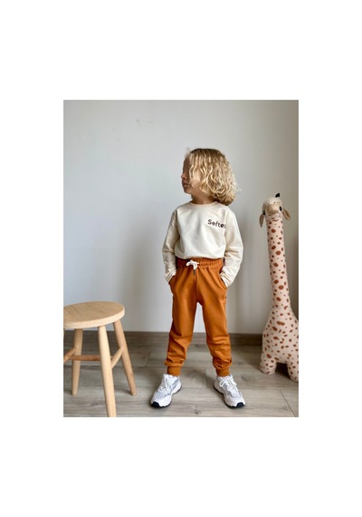 Heyadventure Erkek / Kız Çocuk Jogger Eşofman Altı Cepli Paçası Kaşkorseli Camel Camel