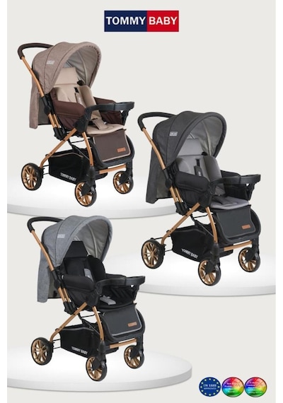 Tommybaby TB-980 Gold Çift Yön Lüx Bebek Arabası Puset