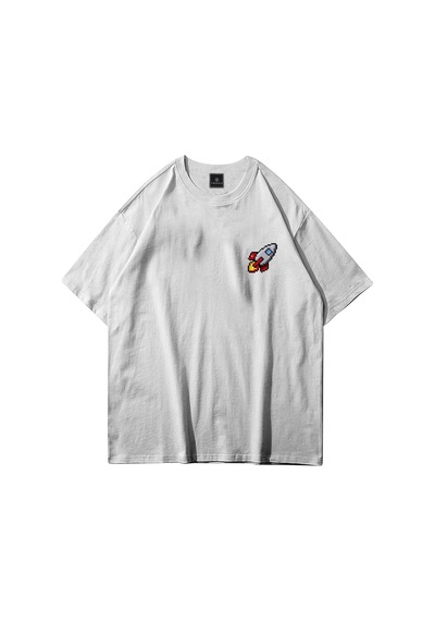 Flood Of Style Unisex Spaceship Beyaz Tshirt