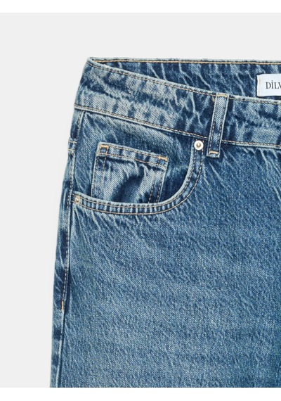 Dilvin 72380 %100 Pamuk Flare Jean Kırmızı