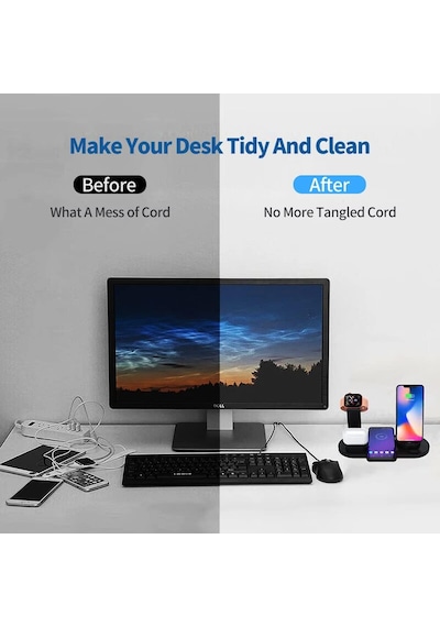 4'ü 1 Arada Kablosuz Şarj Yuvası, Apple Mikro/tip C Telefonlar İçin 360 Derece Dönen Şarj Yuvası, İwatch Serisi, Airpods, İphone, Samsung Uyumlu Galaxy İçin Qi Hızlı Şarj Yuvası Çok Renkli 4'ü 1 Arada Kablosuz Şarj Yuvası, Apple Mikro/tip C Telefonlar İçin 360 Derece Dönen Şarj Yuvası, İwatch Serisi, Airpods, İphone, Samsung Uyumlu Galaxy İçin Qi Hızlı Şarj Yuvası Çok Renkli