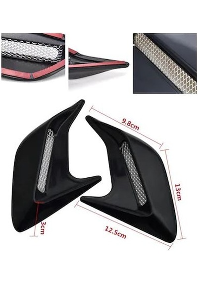 Üniversal Piano Black Kaput Çamurluk Venti Izgarası Sağ Sol Scoop