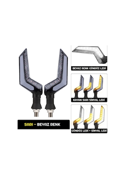 Unichrome Dual Renk Kayar DRL Motosiklet Sinyal Ledi Işık Takımı