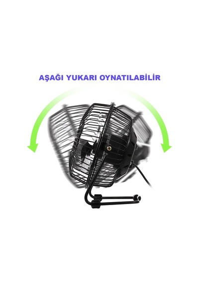 Masa Üstü Usb Fan Soğutucu Vantilatör Klima - Metal Serinletici Mini Vantilatör - Usb Girişli Belirtilmemiş