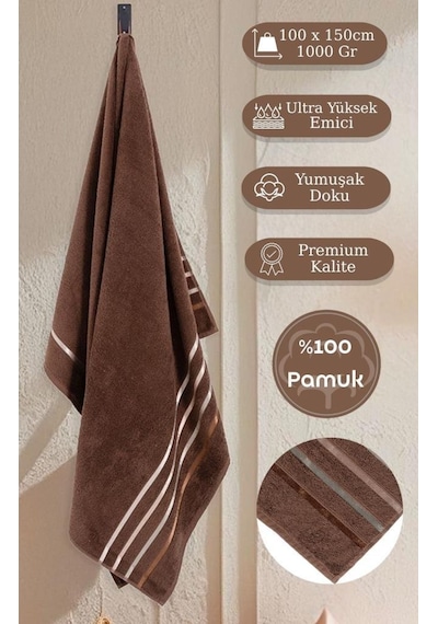 Banyo Havlusu Tekli Pamuk Bale Kahve