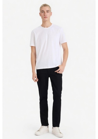 Defacto Pedro Slim Fit Dar Kalıp Normal Bel Dar Paça Jean Pantolon S2711az26spnm40 Siyah-nm40