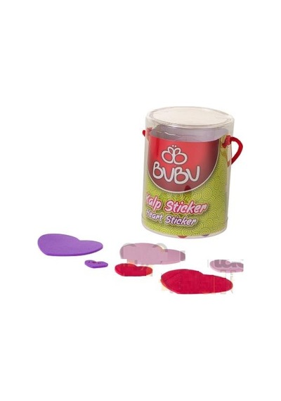 Bubu Yapışkanlı Eva Kalp Sticker - Kavanozlu