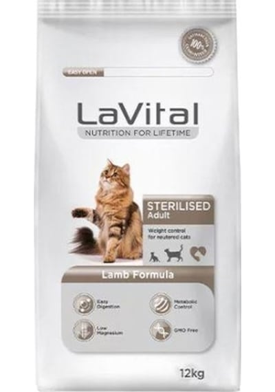 Lavital Kuzu Etli Kisirlastirilmis Kedi Mamasi 12 KG