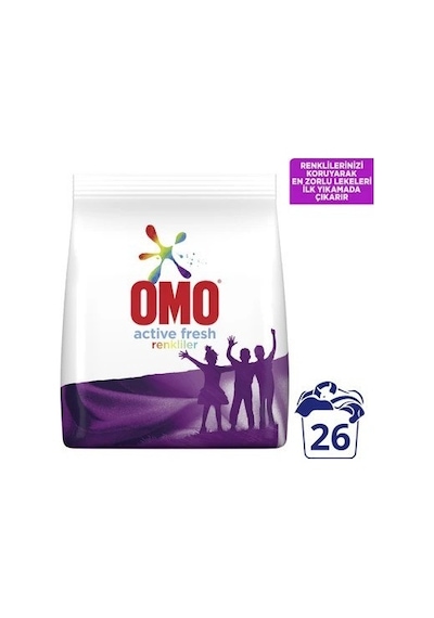 Omo Active Fresh Renkliler için Toz Çamaşır Deterjanı 2 x 4 KG