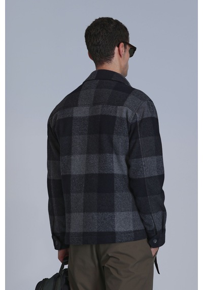 Lufian Broken Erkek Basic Gömlek Slim Fit Siyah Siyah 112010667100100