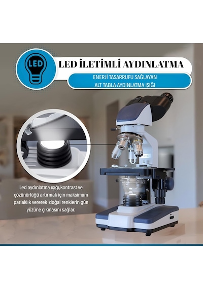 Triline 2500x Binoküler 5mp Usb Kamera Bilgisayar Destekli Bileşik Biyolojik Dijital Mikroskop