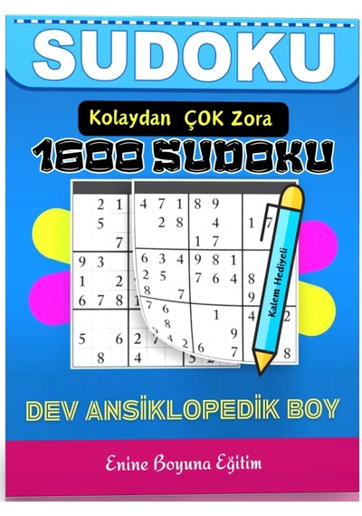 Kolaydan Çok Zora 1600 Sudoku Kitabı Kalem Hediyeli