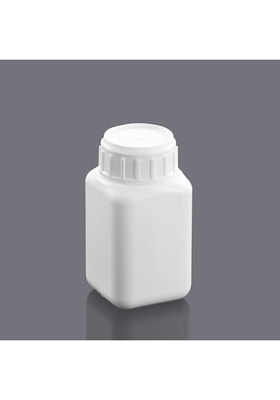 Plastik Kare Şişe 100 ML Kapaklı Numune Şişesi 100 Adet